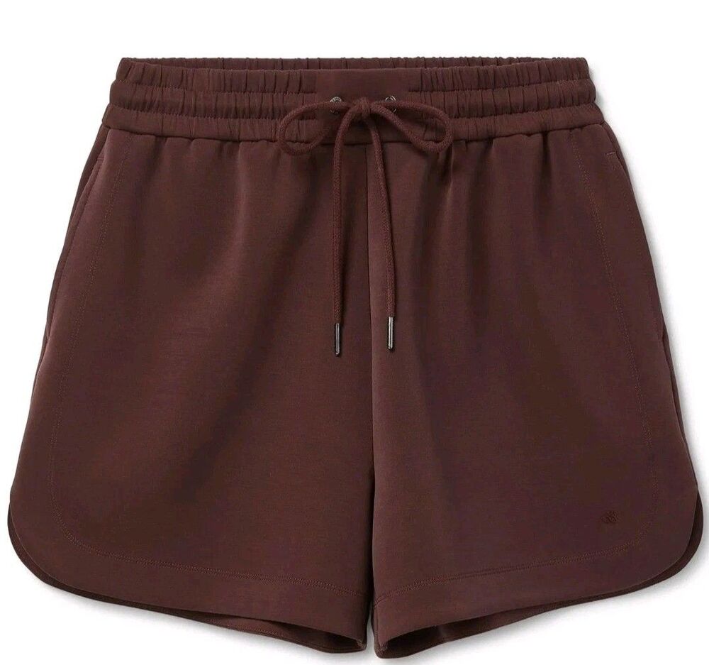Scotch & Soda Curved Hem Drawstrings Pockets Shorts Modal Blend Brown Women's L